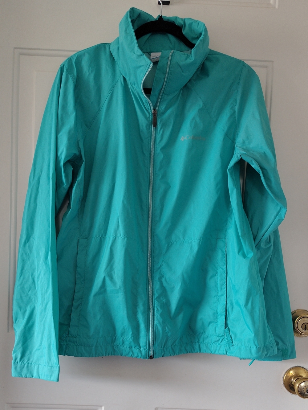 Columbia Women's Teal Full-Zip Rain Jacket Lightweight XL